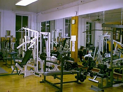 Second-floor weight-training area